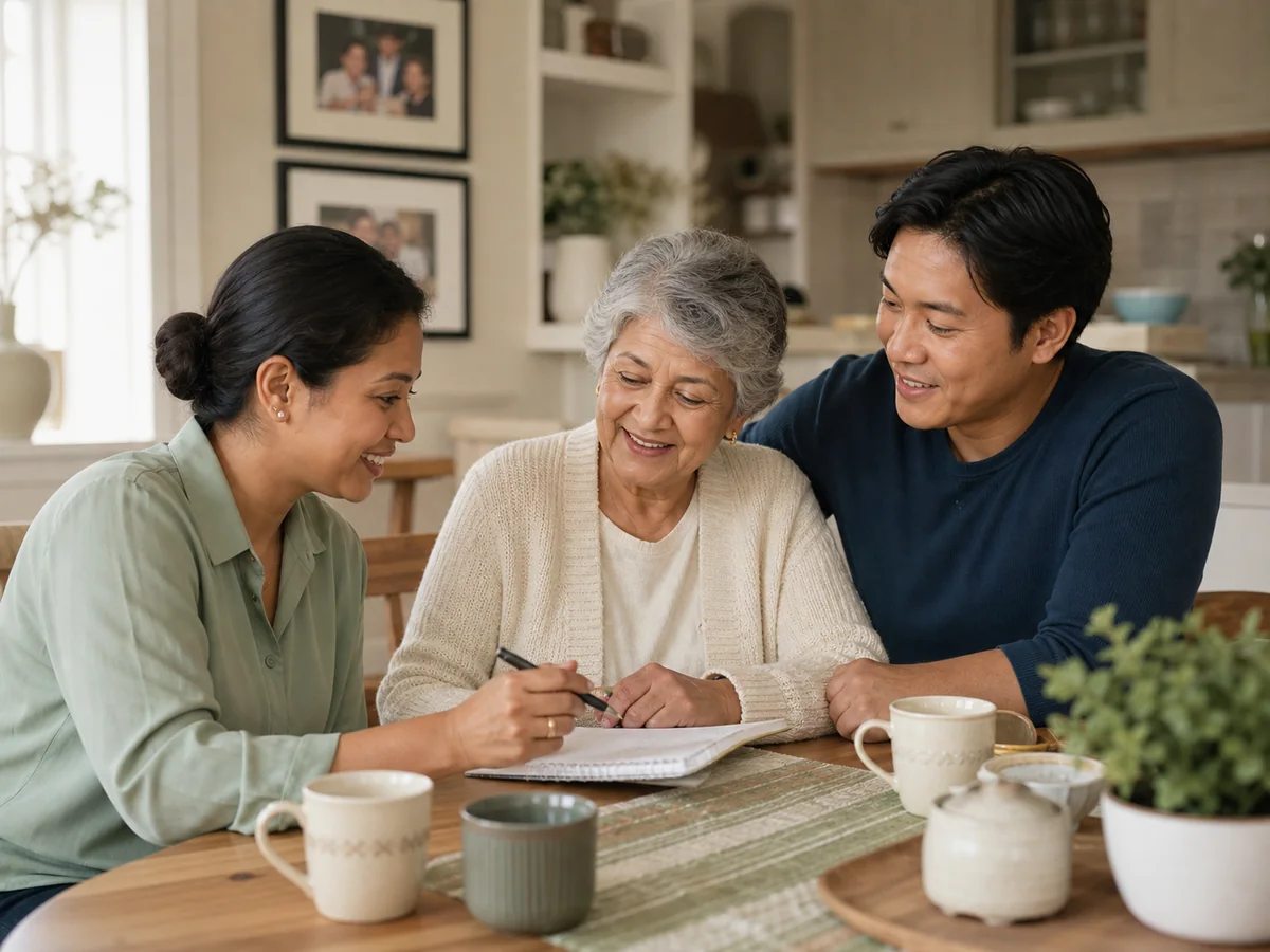 A caregiver and client sharing a comfortable, language-concordant moment